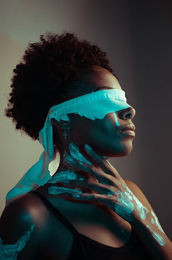 beauty, woman, portrait, blindfold, model, fashion, girl, phone Wallpaper, young, style, creative