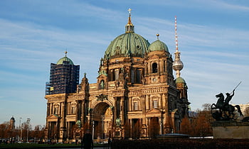 Berlín, berlínská katedrála, architektura, hlavní město, sochařství, budova