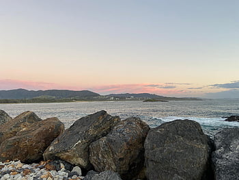 beach, rocks, ocean, coast, water, seascape, coastline, landscape, shore, seashore, nature
