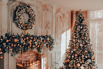 Noel, Noel ağacı, oturma odası, ev, Noel dekorasyonu, Noel Iç, şömine, dekorasyon, Noel süsü, iç, şenlikli