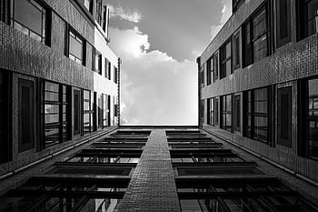 Casa, grattacielo, costruzione, facciata della casa, finestre, cortile, immobiliare, architettura