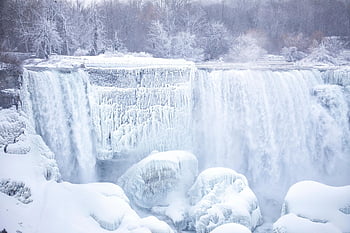wodospad, kaskada, spada, wodospad Niagara, punkt orientacyjny, śnieg, lód, Natura, mróz, zimowy, zimno