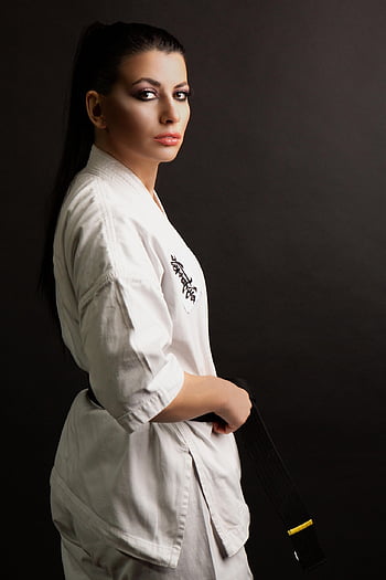 woman, model, karate, taekwondo, sport, fight, portrait, pose, style, fashion, posing