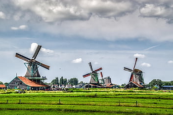 szélmalmok, tanya, mezők, idegenforgalom, természet, Európa, Hollandia, tájkép, szélmalom, holland