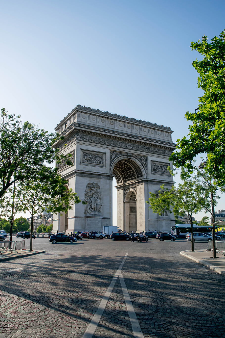 paris, landmark, architecture, sky, arc, arch, travel, day, arc de triomphe, destination, city