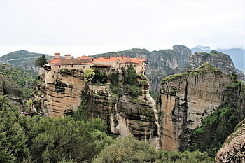 monastero, rocce, meteora, natura, Grecia, escursioni a piedi, paesaggio, montagne, punto di riferimento, alto, Chiesa