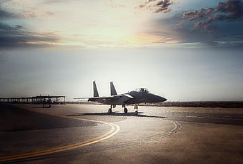 fighter plane, military jet, runway, sunrise, takeoff, fighter jet, military aircraft, airfield, aviation, military plane, fighter aircraft