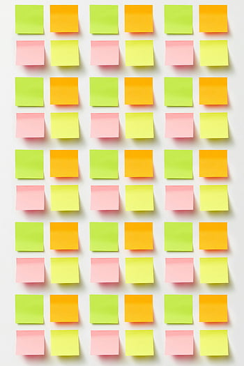 sticky notes, sticky note pad, brightly colored, grid pattern, white surface, colorful sticky notes, note papers, organized notes, sticky note arrangement, memo notes, sticky note display