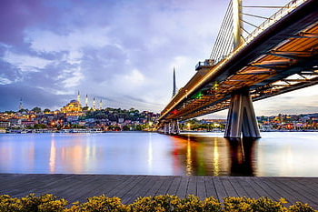 Istanbul, město, řeka, voda, odraz, dlouhé expozice, mešita, panoráma města, budov, městský, krocan