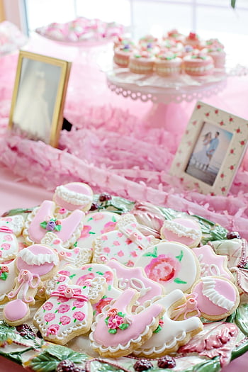 cookies, pastries, sweets, desserts, buffet, dessert Buffet, food, eat, treats, baby Girl Shower, pink