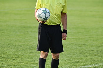 sepak bola, bola, wasit, olahraga, bidang, lapangan olahraga