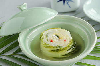 Bílé Kimchi, jídlo, příloha, kuchyně, Korejské jídlo, korejský kimchi, Baek Kimchi, tradiční jídlo, kimchi, Chutný, Lahodné