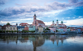 pueblo, viaje, turismo, exploración, río, Passau, Niederbayern, ciudad, edades medias, barroco, arquitectura