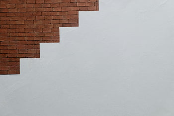 white concrete stairs, abstract photo, brick wall, concrete wall, staircase shape, contemporary design, minimalist design, architectural photography, urban design, modern art, geometric patterns