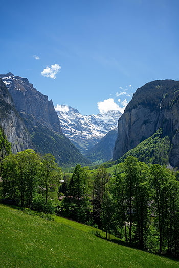 lauterbrunnen, švýcarsko, krajina, hora, cestovní ruch, Alpy, nebe, hory, Příroda, panoráma, panna