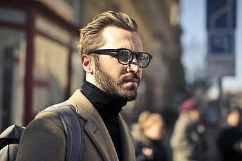 mand iført briller, moderigtig mand, briller, Levende gader, budapest, ungarn, Stilfuldt outfit, urban scene, byliv, gadestil, skægget mand