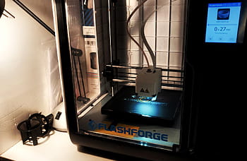 3D printer, Flashforge, printing, ring, everyday use, technology, object creation, digital fabrication, plastic filament, workspace, machine