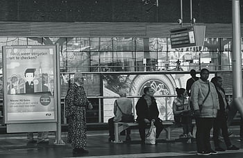 grayscale people, terminal, railway station, black and white, daily travel, waiting passengers, train station, urban life, public transportation, commuters, travel life