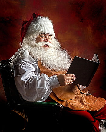 santa, christmas, reading, winter, reindeer, december, red, nicholas, holidays, xmas, holiday