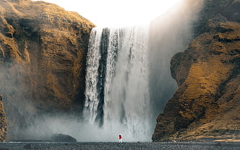 waterfall, fall, epic, nature, light, water, calm, iceland, landscape