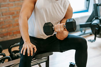 vektløfting, Benkøvelse, dumbbell, styrketrening, moderne treningsstudio, sterk mann, Fitness, trene, treningsstudioinnstilling, muskelbygging, treningsutstyr