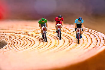 rowerzysta, Kurs rowerowy, kartka z życzeniami, makro, miniaturowy, obrazek, zabawa, ścieśniać, sękacz, h0, miniaturowe postacie
