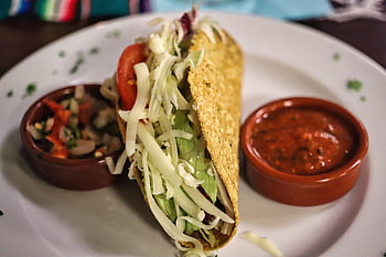 taco, tortilla, mexická, jídlo, ponoření, omáčka, báječný