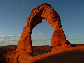 jemný oblouk, utah, národní park arches, západ slunce, Červené odstíny, kultovní mezník, přírodní oblouk, pouštní krajina, venkovní fotografie, pohled, Skalní formace