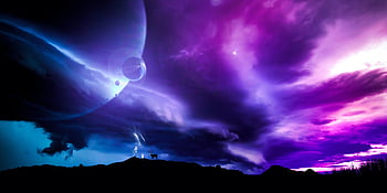 planet, kosmos, skat, storm, panorama, surrealistisk, horisont, fantastisk, landskab, natur, digital