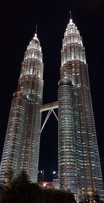 torri petronas, Kuala Lumpur, Malaysia, torri, Torri Gemelle, petronas, grattacielo di notte, orizzonte, illuminazione, grattacielo, KLCC