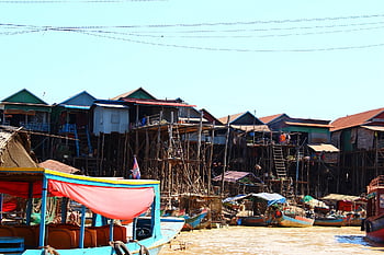 cambodian, seim Reap, river, kompongtluk