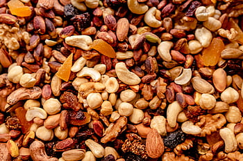 nuts, dried fruits, assorted nuts, colorful mix, nutritious mix, close-up nuts, cashews, almonds, walnuts, peanuts, raisins