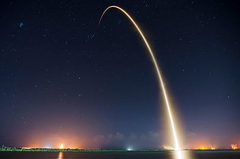 start rakety, dlouhé expozice, hvězdnou noční oblohu, Raketová stezka, mys canaveral, spacex, nasa, vesmírné cestování, inovace, technologie, průzkum