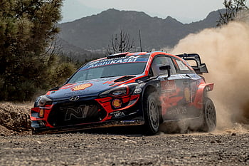 Hyundai World Rally Car, rally car, dirt track, kicking up dust, thrilling race, Hyundai rally car, AsahiKASEI, Shell, WRC, racing, off-road