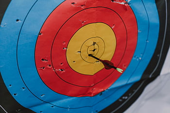 Pfeil auf Ziel, Bullauge, Bogenschießen, Präzision, Fertigkeit, Nahansicht, Ziel, Pfeil, schlagen, Bogenschießenziel, Bullseye -Hit