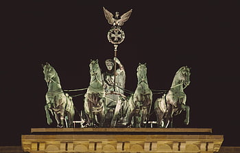 brandenburg Gate, berlin, landmark, quadriga, sightseeing, gate, historical, monument, night, night Shot