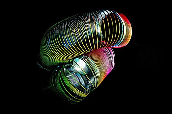 slinky, helikální jaro, hračka, spirála, barvitý