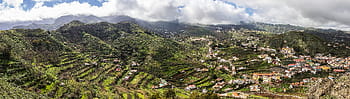 Vega de San Mateo, gran canaria, Španělsko, krajina, hory, vesnice, panoráma, kánon 60d, Sigma 17-70 mm, Jižní svahy, Lomo de los Silos