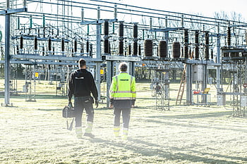 electrical transformer substation, workers, outdoor substation, safety, maintenance, electrical workers, high voltage, power grid, utility workers, inspection, safety gear
