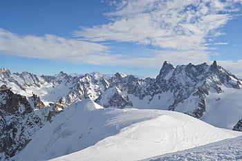 montagne, la neve, paesaggio invernale, aiguille du midi, mont blanc massiccio, Francia, montagne alte, natura, vertice, alpinismo, inverno