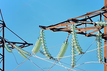 dráty, elektřina, izolátory, kabelů, Napájení, nebe, modrý, Příroda, energie, modrá obloha, průmysl