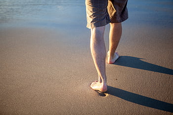 Füße, Strand, Sand, Nahansicht, Mann, männlich, Küste, Urlaub, Beine, barfuß, Natur