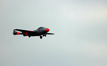 de Havilland Vampire, jet Fighter, flight, airshow, jet, aircraft, nature, flying Display, fighter Aircraft, sky, flying