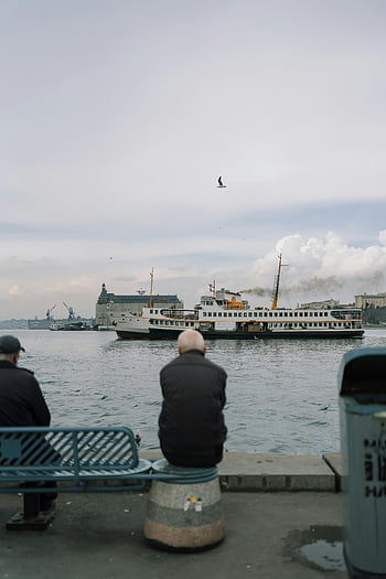 ældre mand, Havn, istanbul, færge, daglig liv, hav, Turkiye, havnefronten, urban scene, Forsendelse
