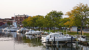 boats, lake, port, coast, pier, fall, water, autumn, scenic, south Haven, lake Michigan