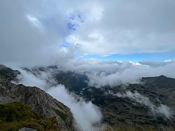 montagne, nebbia, foghorn, allgäu, Alpi, vertice, escursione, natura, paesaggio
