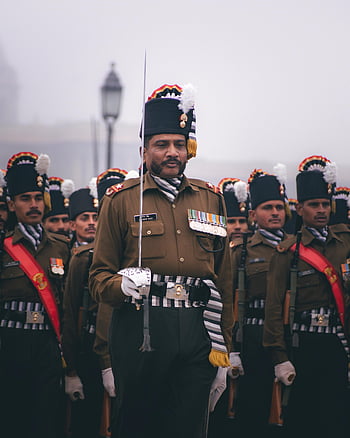 Tentara India, seragam tradisional, Parade upacara, disiplin militer, patriotisme, pedang, Parade, seragam, upacara, militer, tradisi