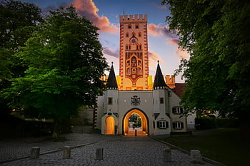Bayertor, landsberg, architektura, historické centrum, věž, historický, budova, mezník, středověk, bavaria, městská zeď
