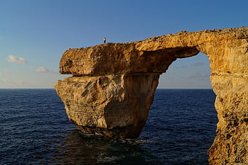 gozo, azur, okno, Malta, středomoří, moře, Příroda, maltština, Skála, ostrov, modrý