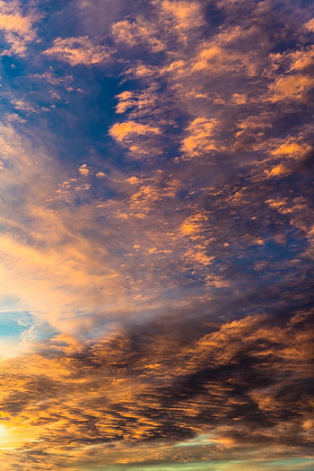 the Sky, clouds, drama, colors, contrast, nature, early Evening, blue, orange, mood